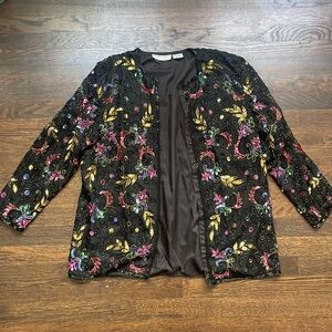 Night vogue black rainbow sequin cardigan